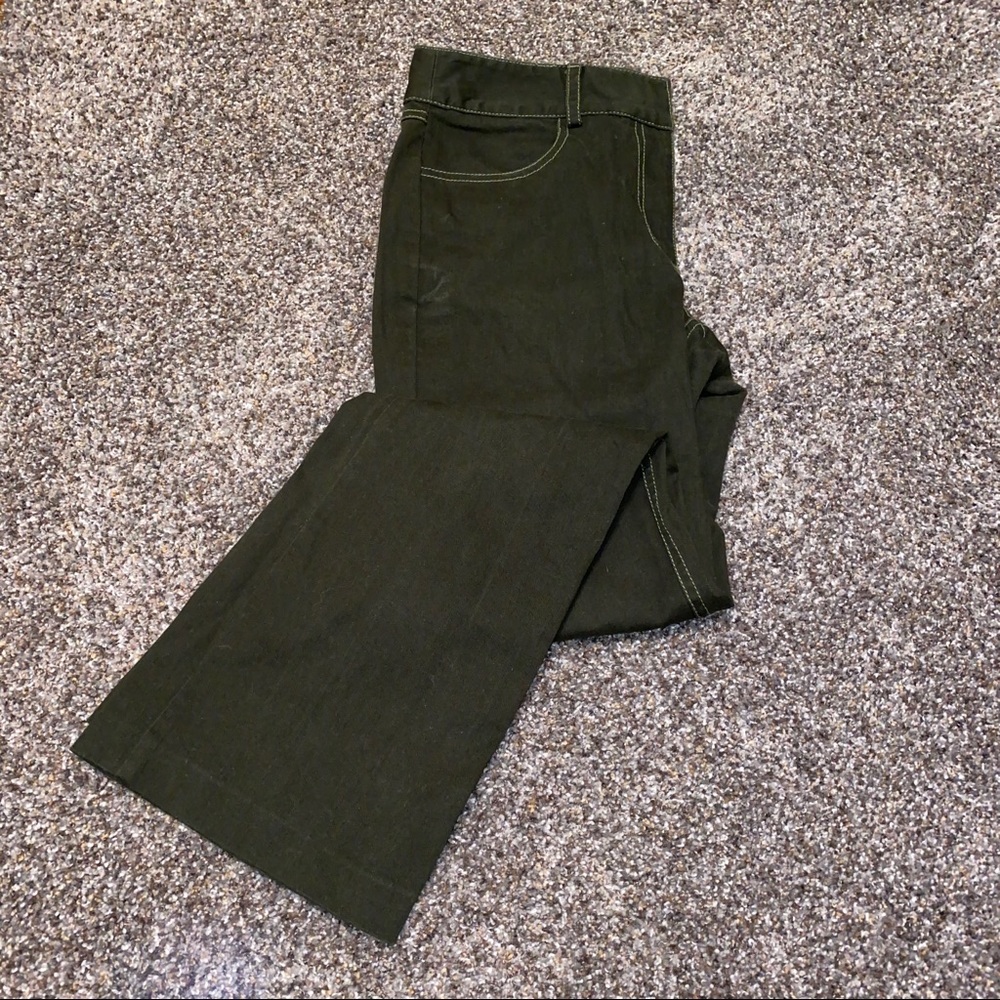 INC Olive Crop Flare Denim